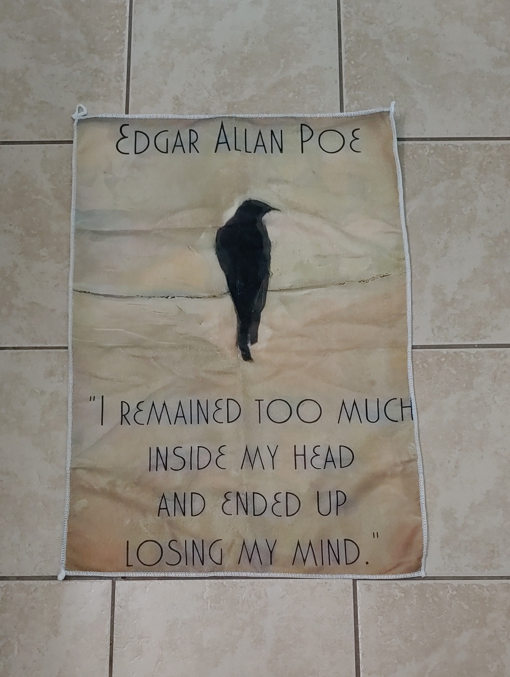 Edgar Allan Poe Quote Wall Art Dark Poetry Fabric Decor